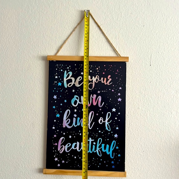 ☀️ 3 / $15 Sale ☀️ "Be your own kind of beautiful" wall hang. Sparkly ✨ - Picture 4 of 5